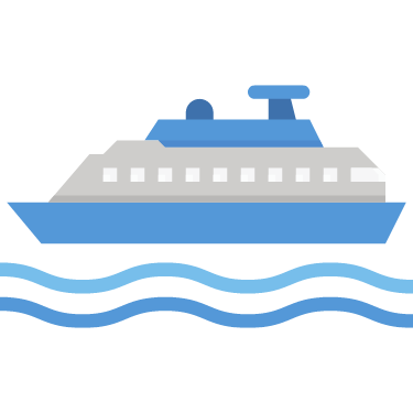 blue and white ship on waves